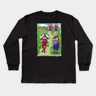 Minnesota Vikings Fans - Kings of the North vs Pee Pee Dancing Pasture Grazers Kids Long Sleeve T-Shirt